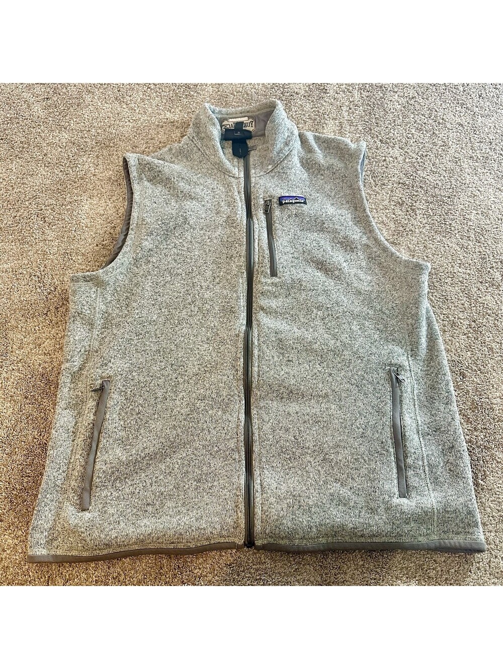 Patagonia Better Sweater Fleece Vest Company Logo Heather Grey Mens Size XXL